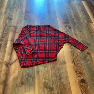 Plaid Wide Neck Tunic